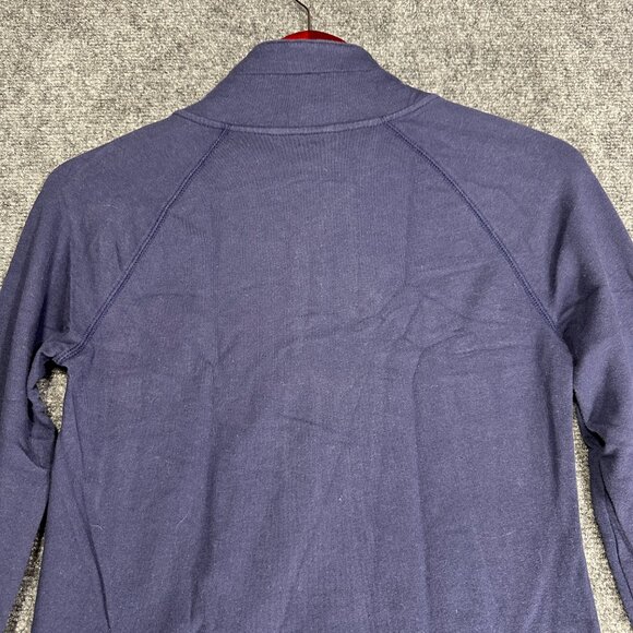 Lilly PUlitzer Top Womens XS Blue Knit Henley Buttons Logo Kangaroo Pocket Shirt - Picture 8 of 8